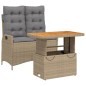 vidaXL Set comedor de jardín 2 pzas con cojines ratán sintético beige vidaXL Set comedor de jardín 2 pzas con cojines ratán sintético beige