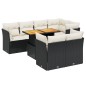 vidaXL Set de sofás de jardín 8 piezas y cojines ratán sintético negro vidaXL Set de sofás de jardín 8 piezas y cojines ratán sintético negro