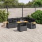 vidaXL Set de comedor de jardín 7 pzas y cojines ratán sintético negro vidaXL Set de comedor de jardín 7 pzas y cojines ratán sintético negro