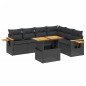 vidaXL Set de comedor de jardín 7 pzas y cojines ratán sintético negro vidaXL Set de comedor de jardín 7 pzas y cojines ratán sintético negro