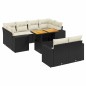 vidaXL Set de sofás de jardín 11 pzas y cojines ratán sintético negro