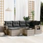 vidaXL Set de sofás de jardín 7 piezas con cojines ratán PE gris vidaXL Set de sofás de jardín 7 piezas con cojines ratán PE gris