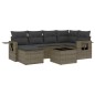 vidaXL Set de sofás de jardín 7 piezas con cojines ratán PE gris vidaXL Set de sofás de jardín 7 piezas con cojines ratán PE gris