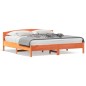 vidaXL Estructura cama con cabecero madera pino marrón cera 180x200 cm vidaXL Estructura cama con cabecero madera pino marrón cera 180x200 cm