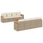 vidaXL Set de sofás de jardín 9 pzas con cojines ratán sintético beige vidaXL Set de sofás de jardín 9 pzas con cojines ratán sintético beige