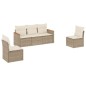 vidaXL Juego de sofás jardín con cojines 5 pzas ratán sintético beige vidaXL Juego de sofás jardín con cojines 5 pzas ratán sintético beige