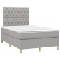 vidaXL Cama box spring con colchón tela gris claro 120x200 cm vidaXL Cama box spring con colchón tela gris claro 120x200 cm