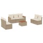 vidaXL Juego de sofás de jardín con cojines beige 8 pzas ratán PE vidaXL Juego de sofás de jardín con cojines beige 8 pzas ratán PE