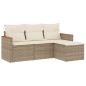 vidaXL Juego de sofás jardín con cojines 4 pzas ratán sintético beige vidaXL Juego de sofás jardín con cojines 4 pzas ratán sintético beige