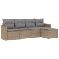 vidaXL Juego de sofás jardín con cojines beige mezcla 5 pzas ratán PE vidaXL Juego de sofás jardín con cojines beige mezcla 5 pzas ratán PE