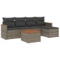 vidaXL Set de muebles de jardín 6 pzas y cojines ratán sintético gris vidaXL Set de muebles de jardín 6 pzas y cojines ratán sintético gris
