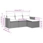 vidaXL Set de sofás de jardín 4 pzas y cojines ratán sintético gris vidaXL Set de sofás de jardín 4 pzas y cojines ratán sintético gris