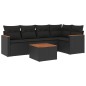 vidaXL Set de sofás de jardín 6 piezas y cojines ratán sintético negro vidaXL Set de sofás de jardín 6 piezas y cojines ratán sintético negro