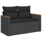 vidaXL Set de sofás de jardín 6 piezas y cojines ratán sintético negro vidaXL Set de sofás de jardín 6 piezas y cojines ratán sintético negro