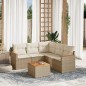 vidaXL Juego de sofás jardín con cojines 6 pzas ratán sintético beige vidaXL Juego de sofás jardín con cojines 6 pzas ratán sintético beige