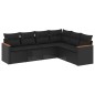 vidaXL Set de sofás de jardín 6 piezas y cojines ratán sintético negro vidaXL Set de sofás de jardín 6 piezas y cojines ratán sintético negro
