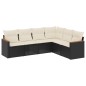 vidaXL Set de sofás de jardín 6 piezas y cojines ratán sintético negro vidaXL Set de sofás de jardín 6 piezas y cojines ratán sintético negro