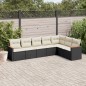 vidaXL Set de comedor de jardín 7 pzas y cojines ratán sintético negro vidaXL Set de comedor de jardín 7 pzas y cojines ratán sintético negro