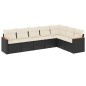 vidaXL Set de comedor de jardín 7 pzas y cojines ratán sintético negro vidaXL Set de comedor de jardín 7 pzas y cojines ratán sintético negro