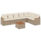 vidaXL Juego de sofás de jardín con cojines beige 8 pzas ratán PE vidaXL Juego de sofás de jardín con cojines beige 8 pzas ratán PE
