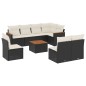 vidaXL Set de sofás de jardín 8 piezas y cojines ratán sintético negro vidaXL Set de sofás de jardín 8 piezas y cojines ratán sintético negro
