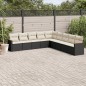 vidaXL Set de sofás de jardín 8 piezas y cojines ratán sintético negro vidaXL Set de sofás de jardín 8 piezas y cojines ratán sintético negro