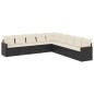 vidaXL Set de sofás de jardín 8 piezas y cojines ratán sintético negro vidaXL Set de sofás de jardín 8 piezas y cojines ratán sintético negro