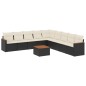 vidaXL Set de sofás de jardín 10 pzas cojines ratán sintético negro vidaXL Set de sofás de jardín 10 pzas cojines ratán sintético negro