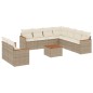 vidaXL Juego de sofás jardín con cojines beige 10 pzas ratán sintético vidaXL Juego de sofás jardín con cojines beige 10 pzas ratán sintético