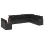 vidaXL Set de sofás de jardín 10 pzas cojines ratán sintético negro vidaXL Set de sofás de jardín 10 pzas cojines ratán sintético negro