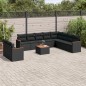vidaXL Set de sofás de jardín 11 pzas y cojines ratán sintético negro vidaXL Set de sofás de jardín 11 pzas y cojines ratán sintético negro