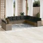vidaXL Set de sofás de jardín 11 pzas y cojines ratán sintético gris vidaXL Set de sofás de jardín 11 pzas y cojines ratán sintético gris