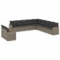 vidaXL Set de sofás de jardín 11 pzas y cojines ratán sintético gris vidaXL Set de sofás de jardín 11 pzas y cojines ratán sintético gris