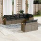 vidaXL Set de sofás de jardín 8 pzas y cojines ratán sintético gris vidaXL Set de sofás de jardín 8 pzas y cojines ratán sintético gris