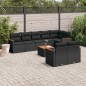 vidaXL Set de sofás de jardín 8 piezas y cojines ratán sintético negro vidaXL Set de sofás de jardín 8 piezas y cojines ratán sintético negro