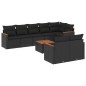 vidaXL Set de sofás de jardín 8 piezas y cojines ratán sintético negro vidaXL Set de sofás de jardín 8 piezas y cojines ratán sintético negro