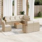 vidaXL Set de sofás de jardín 9 pzas con cojines ratán sintético beige vidaXL Set de sofás de jardín 9 pzas con cojines ratán sintético beige