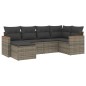 vidaXL Set de muebles de jardín 6 pzas y cojines ratán sintético gris vidaXL Set de muebles de jardín 6 pzas y cojines ratán sintético gris