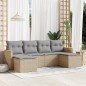 vidaXL Juego de sofás jardín con cojines beige mezcla 6 pzas ratán PE vidaXL Juego de sofás jardín con cojines beige mezcla 6 pzas ratán PE