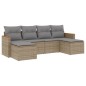 vidaXL Juego de sofás jardín con cojines beige mezcla 6 pzas ratán PE vidaXL Juego de sofás jardín con cojines beige mezcla 6 pzas ratán PE