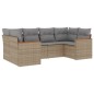 vidaXL Juego de sofás jardín con cojines beige mezcla 6 pzas ratán PE vidaXL Juego de sofás jardín con cojines beige mezcla 6 pzas ratán PE