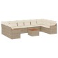 vidaXL Set de sofás de jardín 11pzas con cojines ratán sintético beige vidaXL Set de sofás de jardín 11pzas con cojines ratán sintético beige