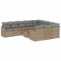 vidaXL Juego de sofás jardín con cojines beige mezcla 11 pzas ratán PE vidaXL Juego de sofás jardín con cojines beige mezcla 11 pzas ratán PE