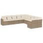vidaXL Juego de sofás jardín con cojines beige 10 pzas ratán sintético vidaXL Juego de sofás jardín con cojines beige 10 pzas ratán sintético