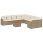 vidaXL Set de sofás de jardín 11pzas con cojines ratán sintético beige vidaXL Set de sofás de jardín 11pzas con cojines ratán sintético beige