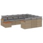 vidaXL Juego de sofás jardín con cojines beige mezcla 11 pzas ratán PE vidaXL Juego de sofás jardín con cojines beige mezcla 11 pzas ratán PE