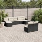 vidaXL Set de sofás de jardín 8 piezas y cojines ratán sintético negro vidaXL Set de sofás de jardín 8 piezas y cojines ratán sintético negro