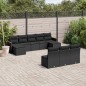 vidaXL Set de sofás de jardín 10 pzas cojines ratán sintético negro vidaXL Set de sofás de jardín 10 pzas cojines ratán sintético negro