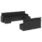 vidaXL Set de sofás de jardín 10 pzas cojines ratán sintético negro vidaXL Set de sofás de jardín 10 pzas cojines ratán sintético negro