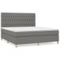 vidaXL Cama box spring con colchón tela gris oscuro 180x200 cm vidaXL Cama box spring con colchón tela gris oscuro 180x200 cm